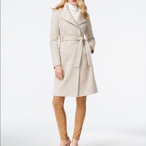 Ivanka Trump herringbone wrap/belted trench coat